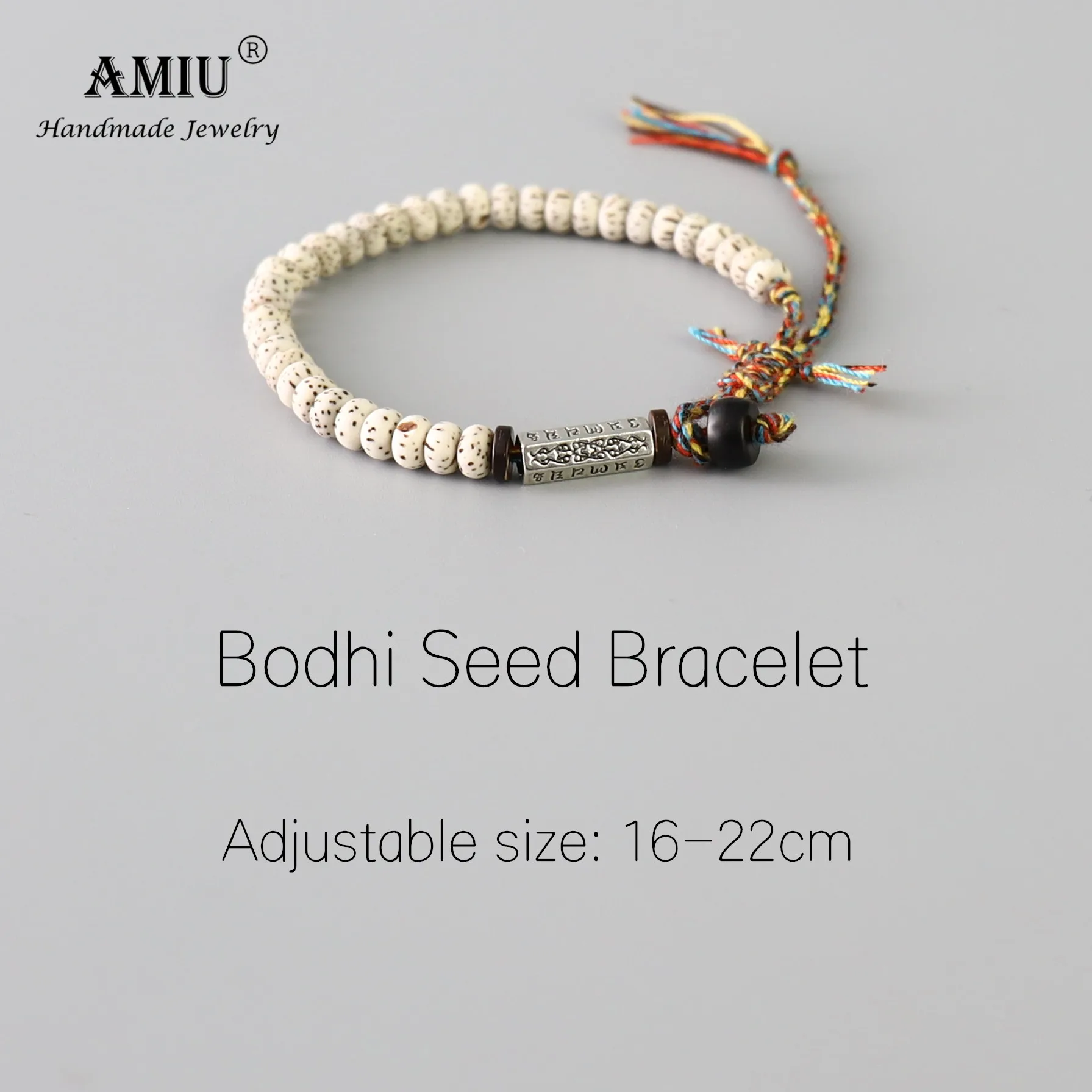 Handmade Tibetan Buddhist Lucky Knots Bracelet with Natural Bodhi Beads and Carved Amulet for Men - AMIU image 4