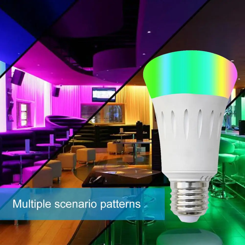 

E27 умная светодиодная лампа 85-265 в с регулируемой яркостью голосовое приложение дистанционное управление с профилем домашний RGB полный цвет ...