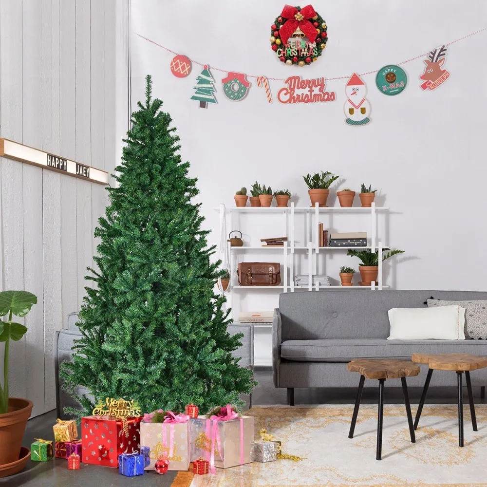 

1.5M Artificial Christmas Tree Green Miniature Tree Plastic Christmas Decorations Holder Base for Christmas Home Party Decor New