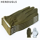 Кожаные рабочие перчатки HENDUGLS мужские ультратонкие безопасные мягкие зеленые наружные садовые перчатки для посадки 5 шт. Бесплатная доставка 620E