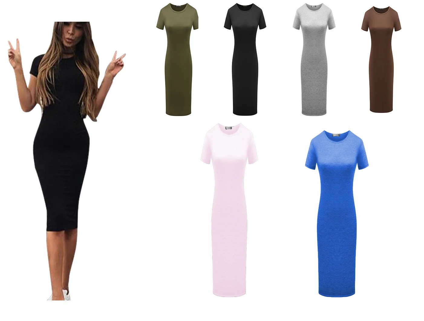 

Hot Selling Joom WOMEN'S Dress-Style New Style Hot Selling Sheath One-Piece WOMEN'S Short-sleeved Clothes Summer Dress