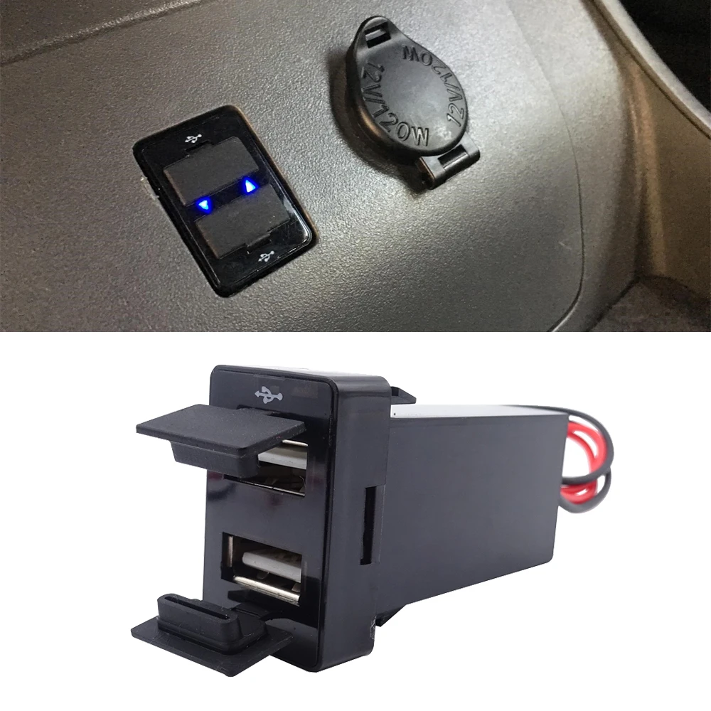 Синее зарядное устройство Wsen с двумя USB портами и подсветкой интерфейс подходит