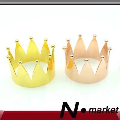 

12pcs Crown Lovely Napkin Rings Table Decorative Napkin Holders Aluminium Alloy Resturant Mouth Cloth Buckle