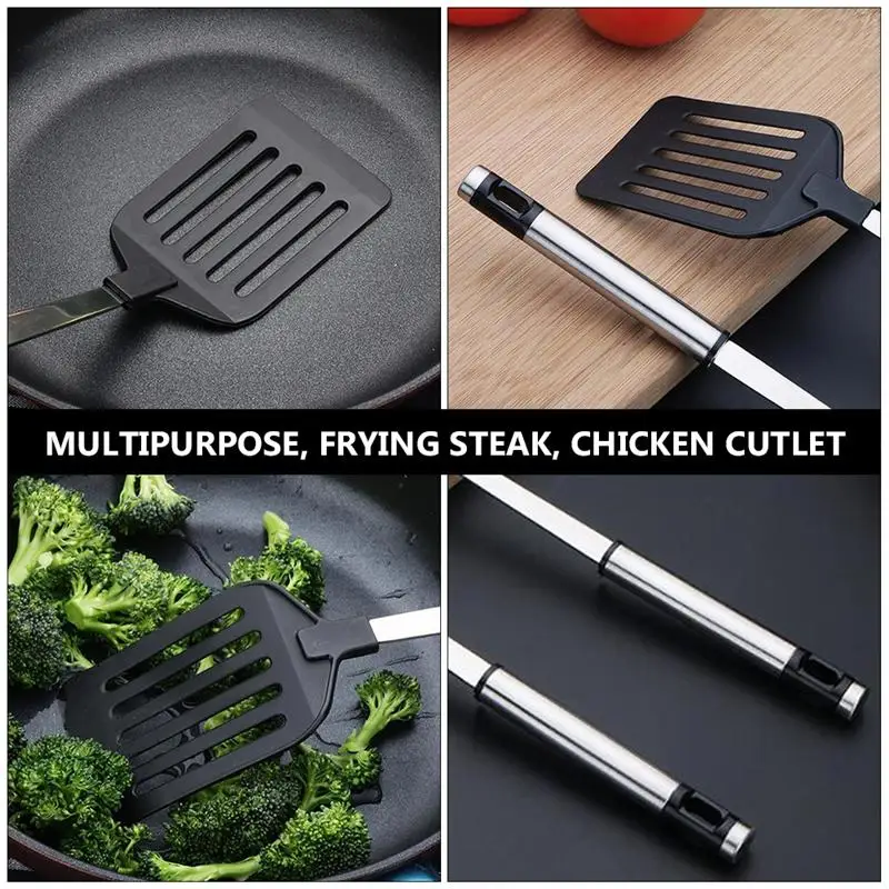 

2 Pcs Stainless Steel Spatulas Non-Stick Heat-Resistant Spatulas Turner for Cooking Baking Mixing Baking Tools