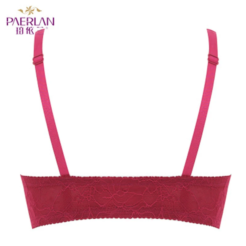 PAERLAN Ladies Briefs Fashion Lace Sexy Push-ups Deep V-neck Underwear Front Buckle No Steel Ring Bra Set Underwear Women Set