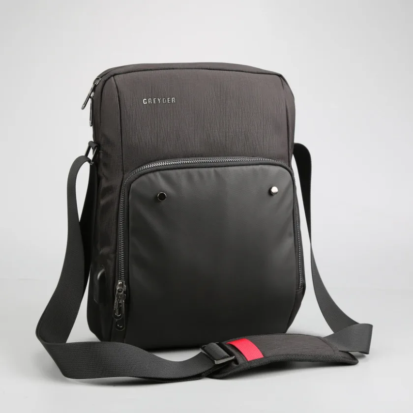 

Men Shoulder Bags Business USB Bag Fashion Messenger Bag Casual Handbags Travel Black Waterproof Crossbody Flap High Quality