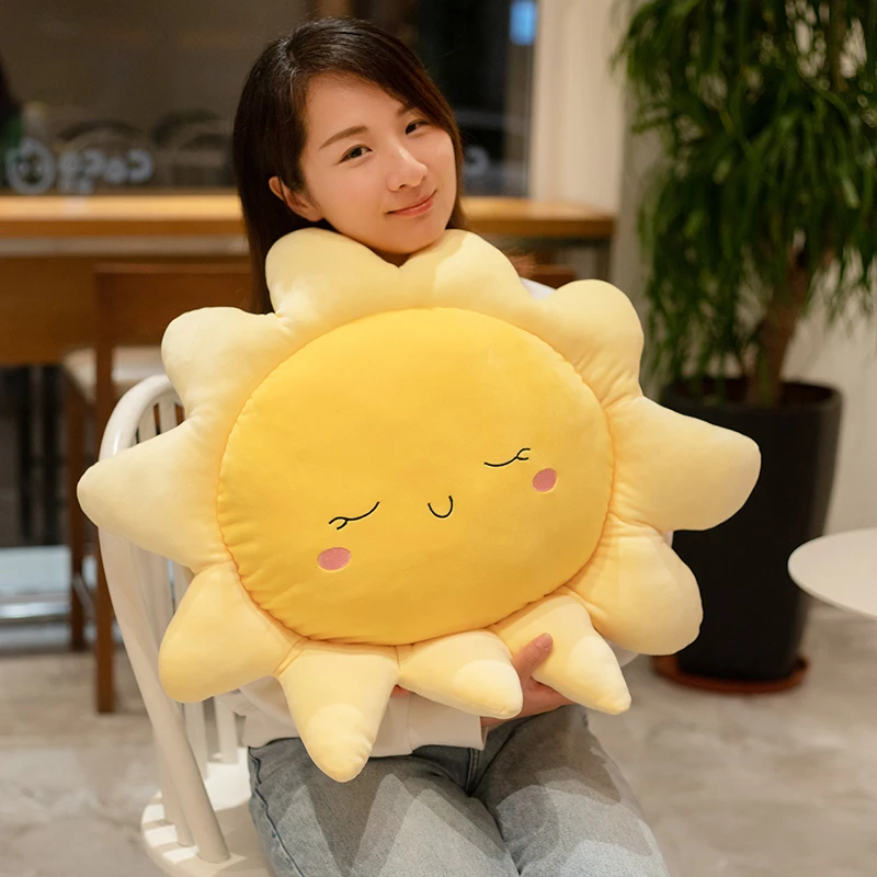 

Lovely Cartoon Sun Cloud Sofa Plush Pillow Cushion Sun Cloud Car Neck Pillow Soft Plush Toys Girls Gift Room decoration