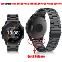 20 26 22mm quick release watchband strap for garmin fenix 6x pro 5x 6 steel belt wrist band fenix 6 pro forerunner 935 945 watch