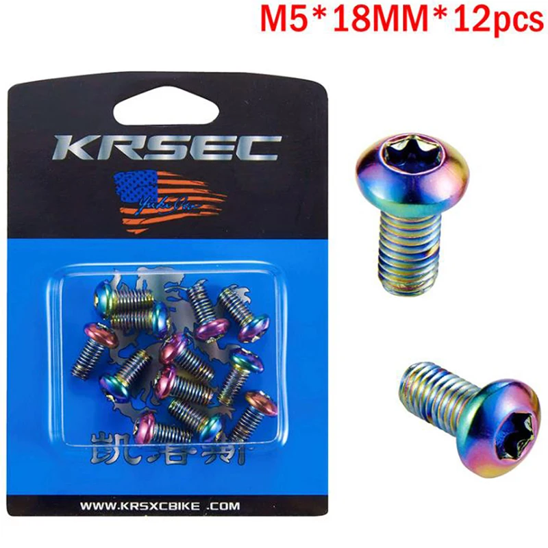 

12pcs MTB Disk Brake Rotor Bolts Bike Brakes Disc Rotor Screw M5*18MM Stem Riser Screw In Bolts