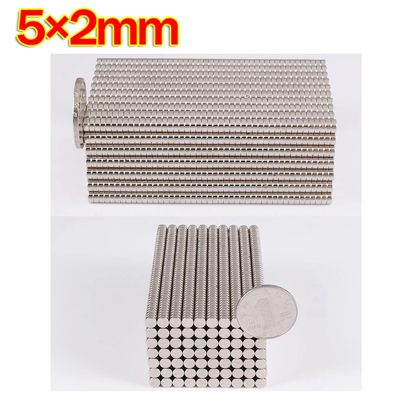 

50~1000Pcs 5x2mm Small N35 Round Magnet 5*2 mm Neodymium Magnet Permanent NdFeB Super Strong Powerful Magnets 5x2 mm 5×2 mm