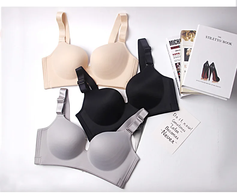 MS Full thin underwear push-up bra adjustable lace bra female bra D E F cup large size bra gathered large cup thin section new