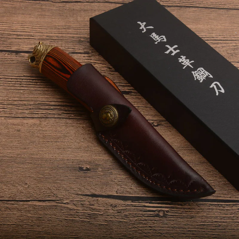 Hawk Damascus Fixed нож с лезвием эбонитовый карманный инструмент для кемпинга охоты