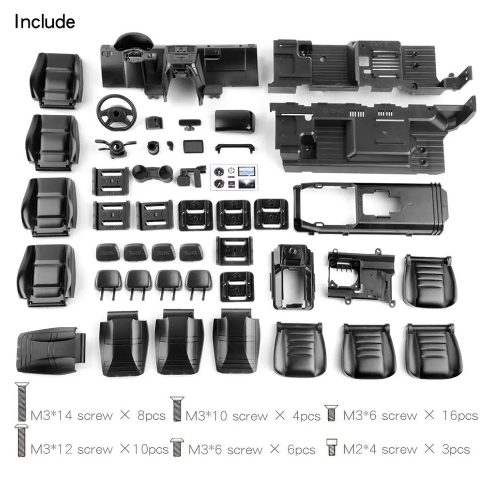 ABS Interior para Trx6 TRX-6 6X6 G63 TRAXXAS TRX-4 G500, Panel de instrumentos de asiento de cabina, pedales de pie de volante Interior-5
