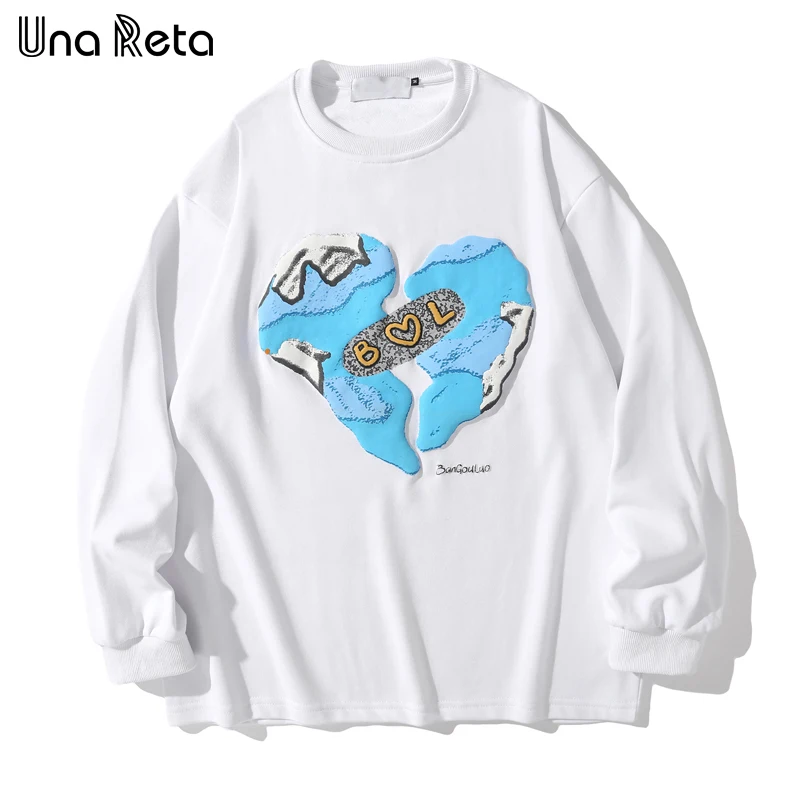 

Una Reta Sweatshirts Men Spring Autumn New Casual Streetwear Harajuku Couples Oversized Tops Man Hip Hop Print Women Sweatshirt