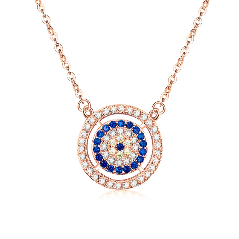 TONGZHE подлинное серебро 925 пробы Женские Подвески ожерелье с голубыми кристаллами