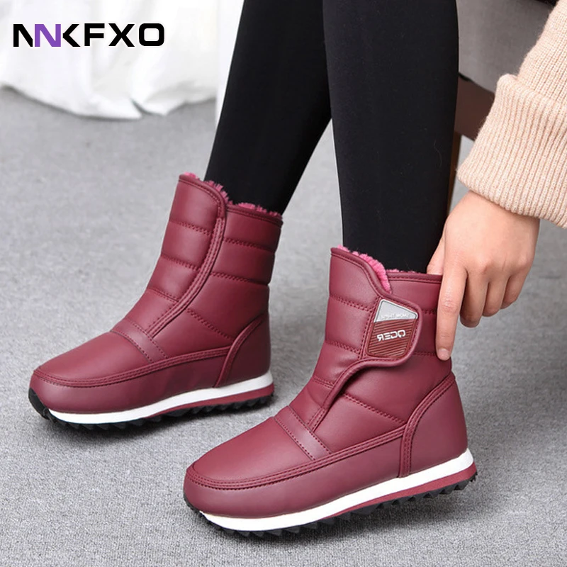 

woman Snow Boots Winter shoes with Fur 2021 Warm Outdoor Casual water proof Cotton Casual Sneakers Short Boots Cold Resistance