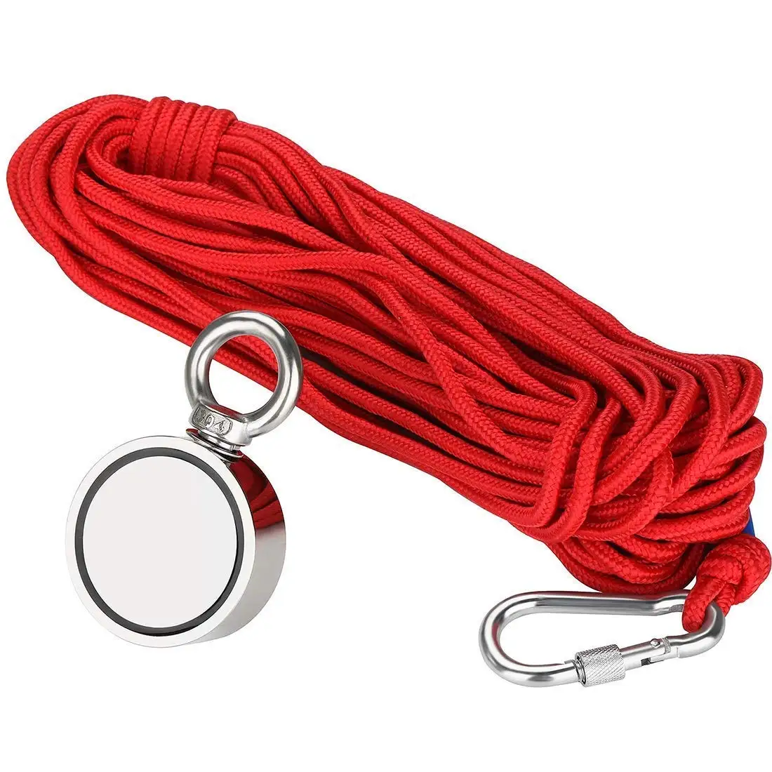 

Двухсторонний суперсильный Неодимовый рыболовный магнит, 660 фунта (300 кг), редкоземельные магниты с прочной веревкой 20 м