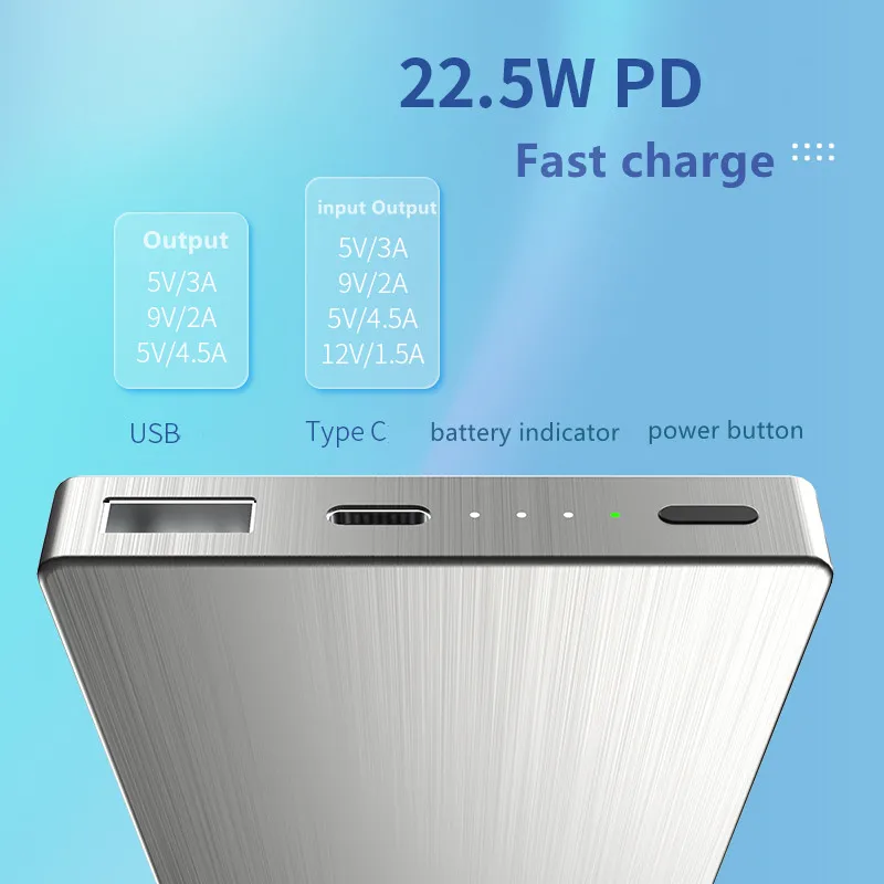 10000mah mobile power bank portable phone fast charger aluminum shell charging external battery pack for iphone 12 13pro max free global shipping