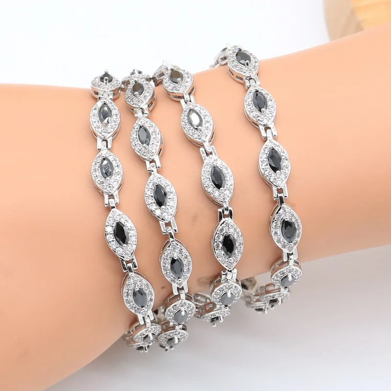 Женские серебряные браслеты Dandy Will по низкой цене Популярные черные аксессуары