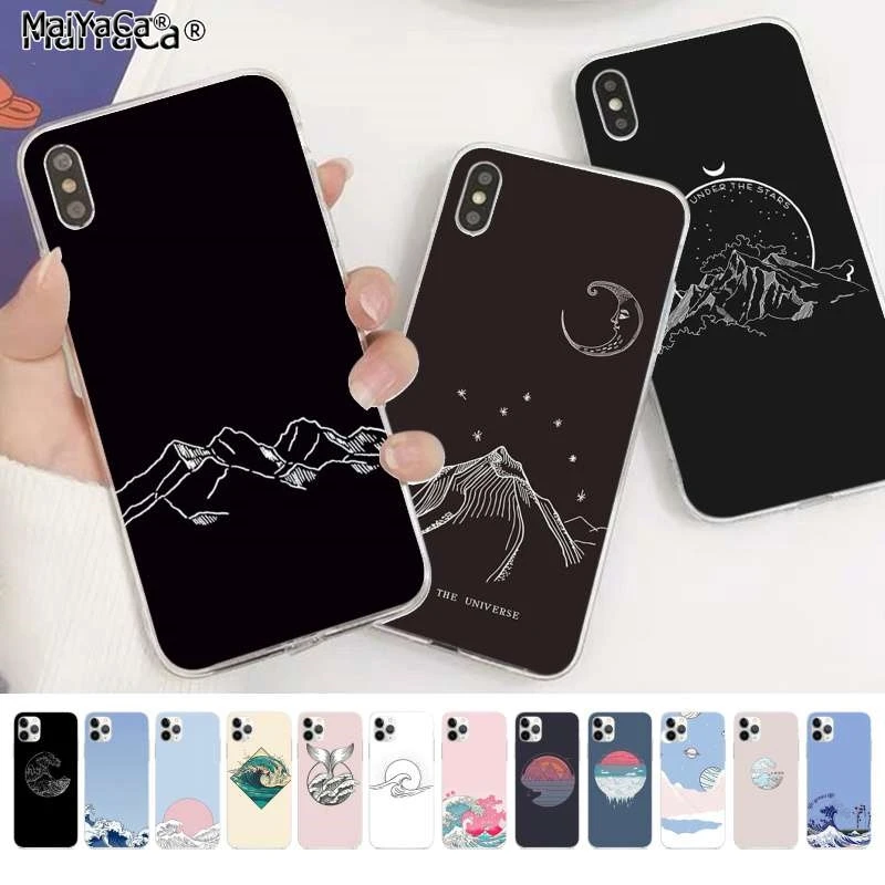 MaiYaCa Большая Морская волна Kanagawa mountain peak Phone Case для iPhone 11 12 pro XS MAX 8 7 6 6S Plus X 5S SE 2020 XR