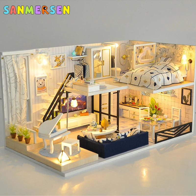 DIY Модель домика Кукольный дом маленький ручной сборки для создания дома вилла