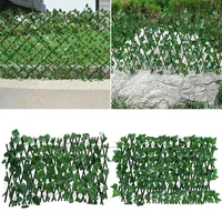 garden screening expanding trellis fence privacy screen artificial ivy leaves decoration wooden hedge for home balcony decor