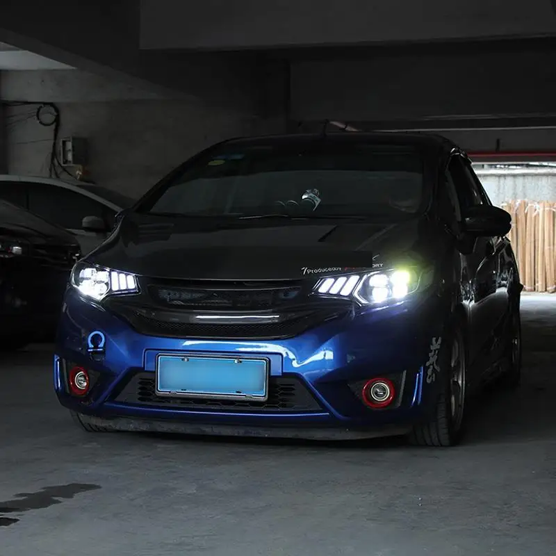 Указатель поворота, Стайлинг, Automovil, Drl, Led Assessoires, дневные ходовые огни, передние противотуманные фары, автомобильные фары в сборе, 18 для Honda Fit