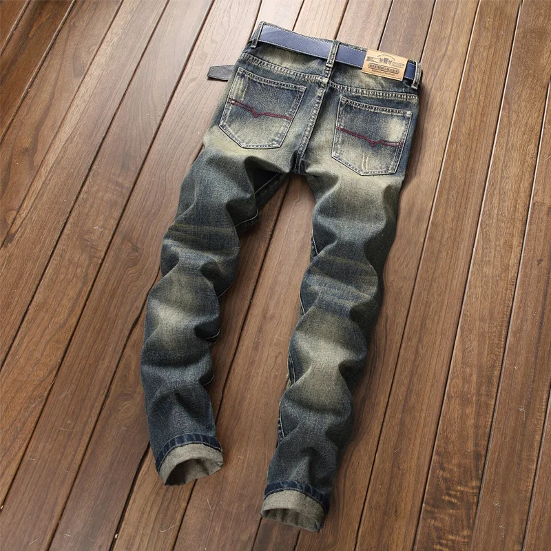 

2C Men's Jeans Men's Slim Straight Tube With Broken Holes custom logo print on product and package from 1pc dropship