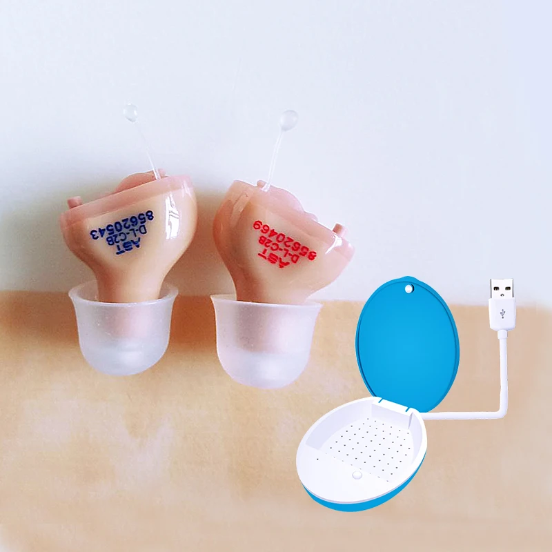 one pair w usb dryer 8 каналов CIC цифровой слуховой аппарат мини в канале в ушах Маскировка невидимые слуховые аппараты для умеренной сильной потери - Цвет: one pair w usb dryer
