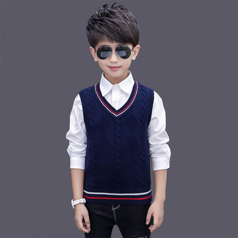 

autumn winter Waistcoat Boys clothes Outerwear Vest childrens clothing Cotton Kids teen boy clothes Knitted vest