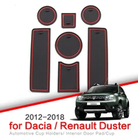 zunduo anti slip gate slot cup mat for renault duster for dacia 2012 2018 accessories car door pad non slip rubber coaster mats