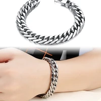 kkchic ins new trendy stainless steel chain men bracelet classic 89 51214mm width chain bracelets for men women jewelry gift