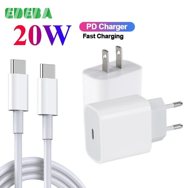 

20W Phone Charger Type C for iPhone Charger Eu US Plug Quick Charge 3 Universal Mobile Fast Charge Charger for Xiaomi Samsung