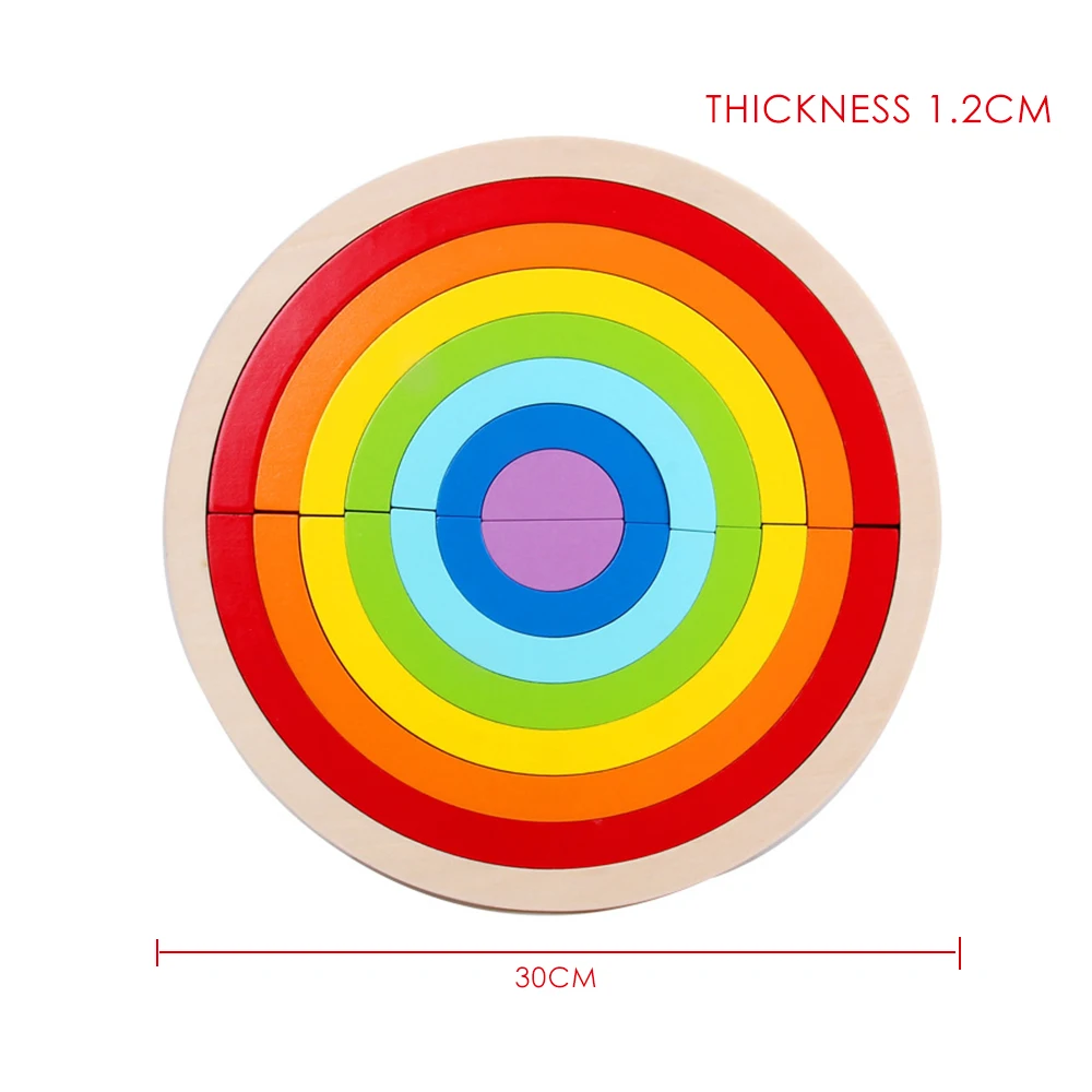 Деревянные радужные головоломки игрушки укладка обучающий пазл игра подарки