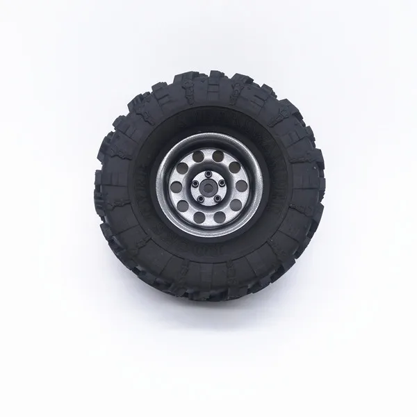 Rock Crawler-cubo de rueda de Metal de 2,2 pulgadas, cubierta de neum&aacute;tico de 132mm para coches SCX10 RC4WD Warith RC 1/10, 1 unidad-1