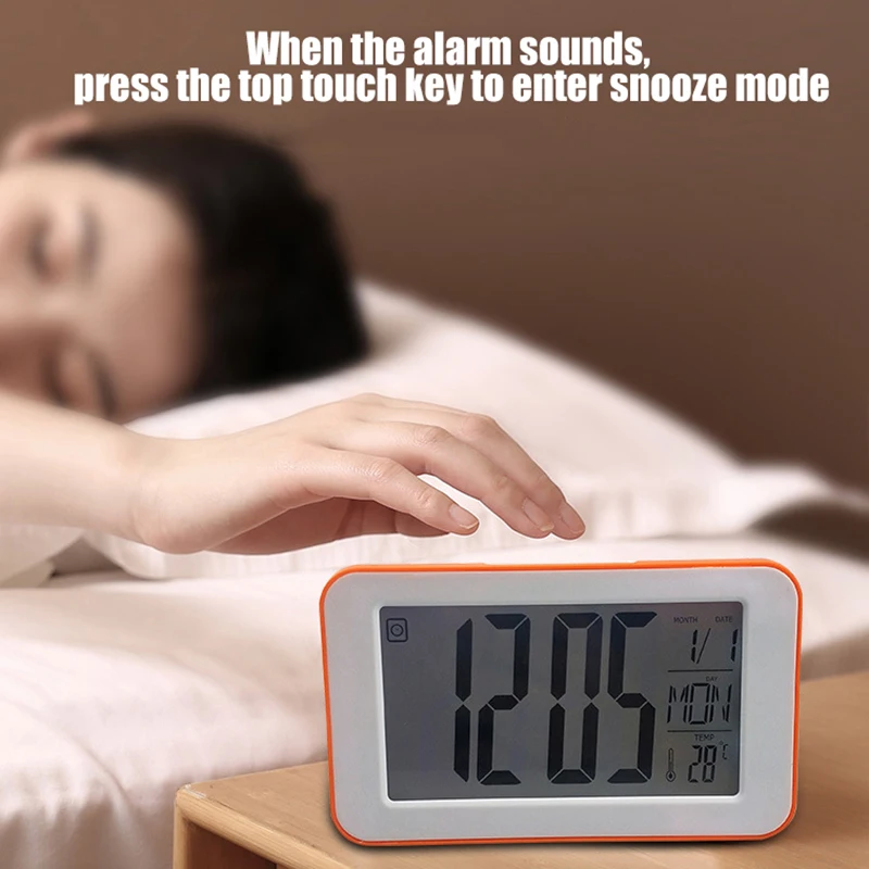 ЖК цифровой будильник многофункциональные часы звук сенсорное управление