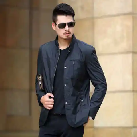 

2021 New Spring and Autumn Jacket Men's Middle-aged Men's Jacket Casual Spring Jacket Thin Collar Jacket