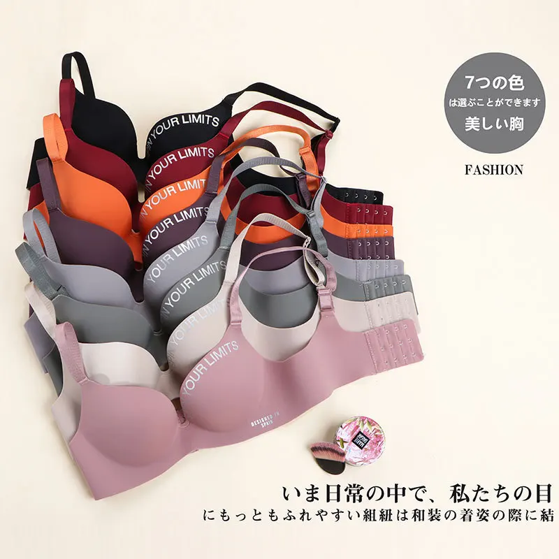 

Women's Cotton Bra Sexy Letter Underwear Fashion Push Up Comfort Brassiere One Piece Seamless Underwear Female Sexy Lingerie
