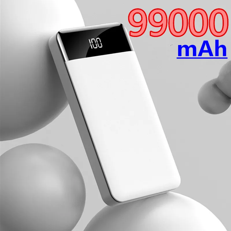Внешний аккумулятор 99000 мАч LED Портативный зарядный внешний мобильный телефон USB