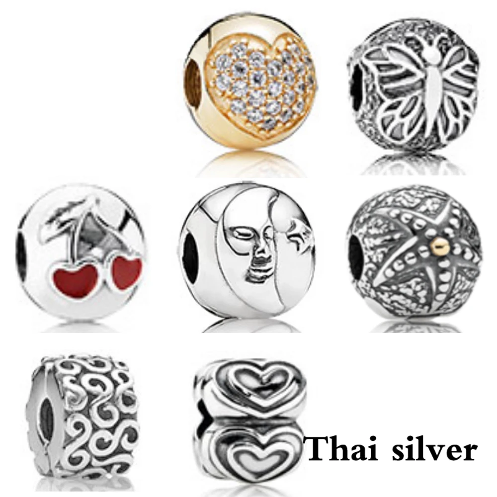 

Новинка 2019, тайская Серебряная ретро-маска в форме сердца с бабочкой и вишней, защитная пряжка в форме морского сердца, серия ограниченной к...