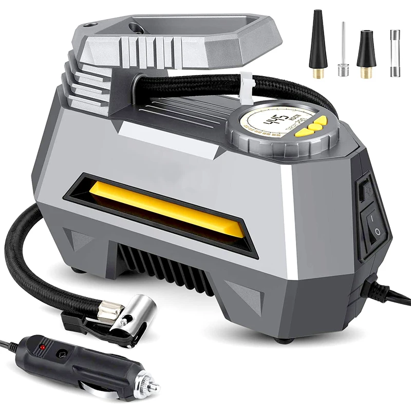 Портативный автомобильный воздушный компрессор насос для шин с автоматическим