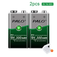 palo 9v battery 300mah 9v 6f22 ni mh rechargeable battery for rc helicopter model microphone guitar eq smoke alarm multimeter