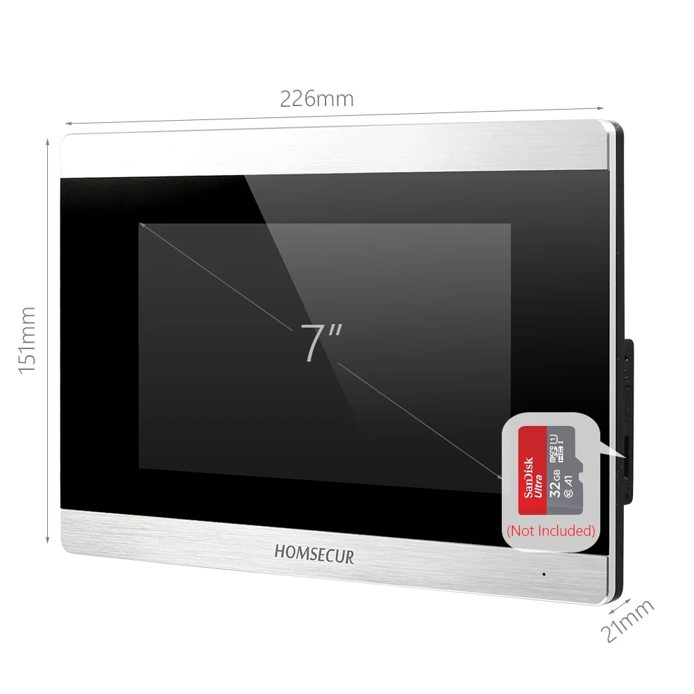 HOMSECUR 7 &quotWI FI видеодомофон Телефонный звонок Системы с технологией сканирования