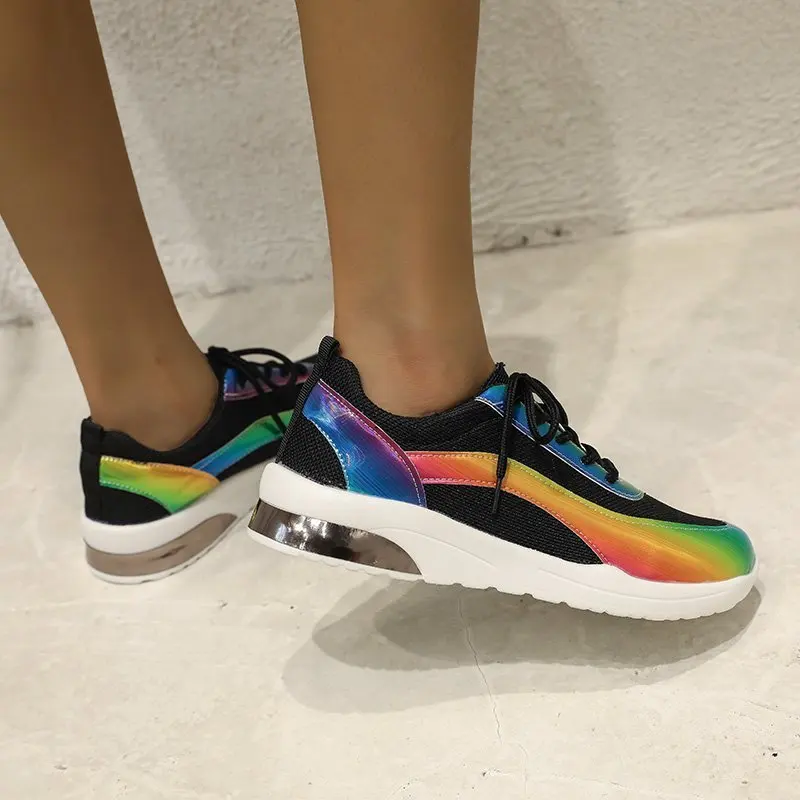 

2021 Sneakers Women Casual Shoes Mesh Air-Cushion Ladies Flat Anti-Slip Womens Sneakers Outdoor Trainer Female