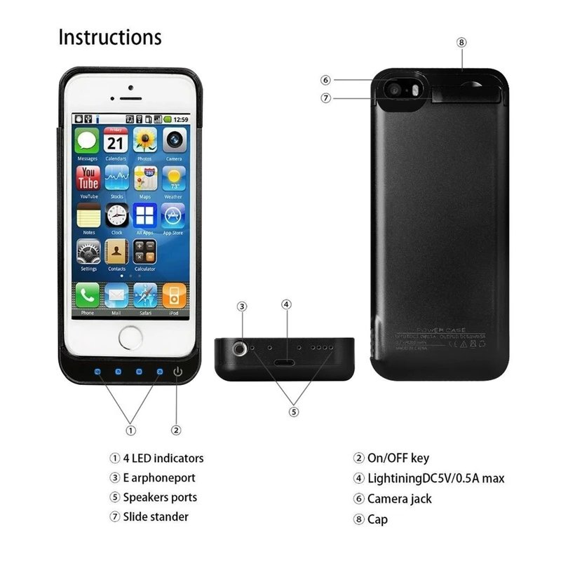 Новое зарядное устройство Expower 4200 мАч для iPhone 5/5C/5S/SE аккумуляторная подставка
