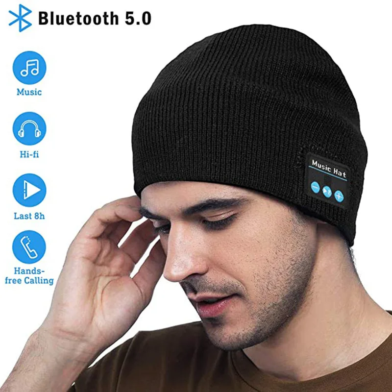 Спортивный Смарт Bluetooth 5 0 гарнитура Беспроводной музыка Кепка теплая зимняя