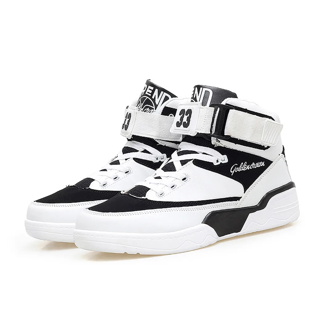 

High Top Sneakers Man Fashion Basketball Shoes Quality Leather Sports Shoes Casual Men Flats Shoes Male Wear-resistance Sneakers