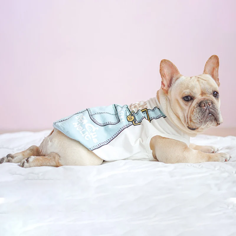 Летняя одежда для собак хлопковая футболка Vests Одежда маленьких средних костюм