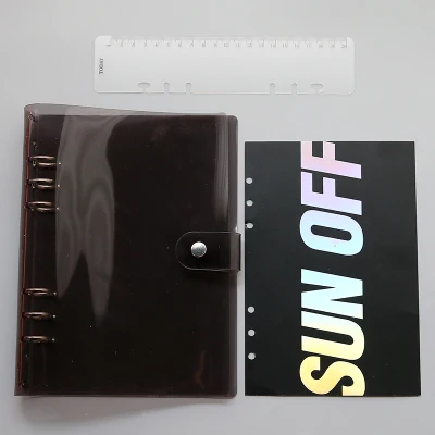 Палетки из ПВХ прозрачный Ins лазер простой переплетной блокнот A5 A6 со свободными