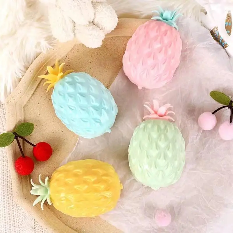 

New Anti Stress Fun Soft Pineapple Ball Stress Reliever Toy Children Adult Fidget Squishy Stress Reliever Toys Lanyard for Keys